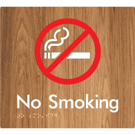 Braille Sign No Smoking - Braille Tactile Signs Aust. - BTS209-wdg - Custom Signs - Fast Shipping - High Quality - Australian Made & Owned