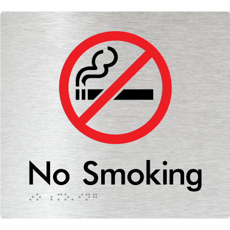 Braille Sign No Smoking - Braille Tactile Signs Aust. - BTS209-aliB - Custom Signs - Fast Shipping - High Quality - Australian Made & Owned