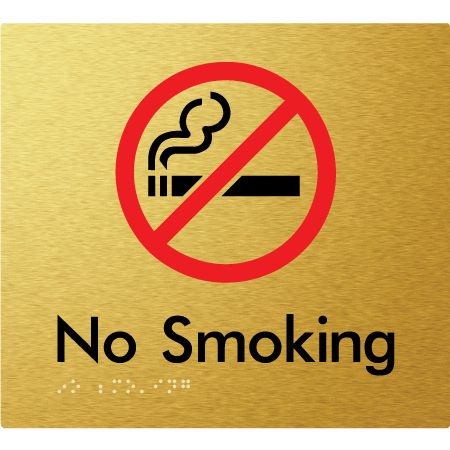 Braille Sign No Smoking - Braille Tactile Signs Aust. - BTS209-aliG - Custom Signs - Fast Shipping - High Quality - Australian Made & Owned