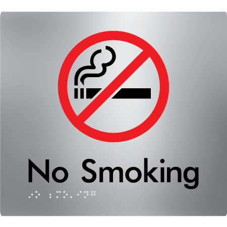 Braille Sign No Smoking - Braille Tactile Signs Aust. - BTS209-aliS - Custom Signs - Fast Shipping - High Quality - Australian Made & Owned