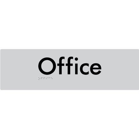 Braille Sign Office - Braille Tactile Signs Aust. - BTS124-slv - Custom Signs - Fast Shipping - High Quality - Australian Made & Owned
