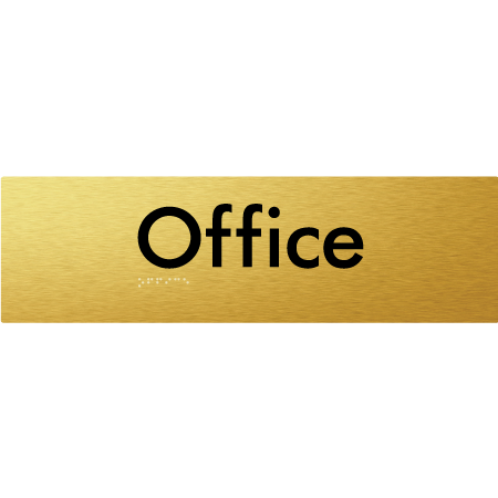 Braille Sign Office - Braille Tactile Signs Aust. - BTS124-aliG - Custom Signs - Fast Shipping - High Quality - Australian Made & Owned