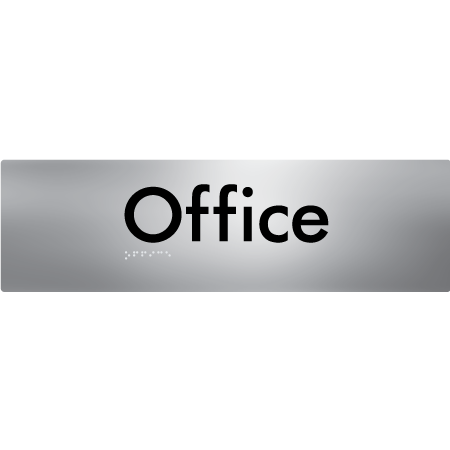 Braille Sign Office - Braille Tactile Signs Aust. - BTS124-aliS - Custom Signs - Fast Shipping - High Quality - Australian Made & Owned