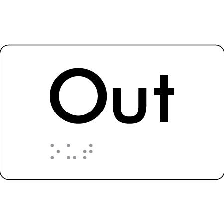 Braille Sign Out - Braille Tactile Signs Aust. - BTS17-blu - Custom Signs - Fast Shipping - High Quality - Australian Made & Owned