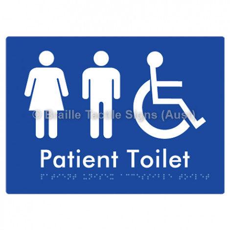 Braille Sign Patient Unisex Accessible Toilet - Braille Tactile Signs (Aust) - BTS101-blu - Fully Custom Signs - Fast Shipping - High Quality - Australian Made & Owned