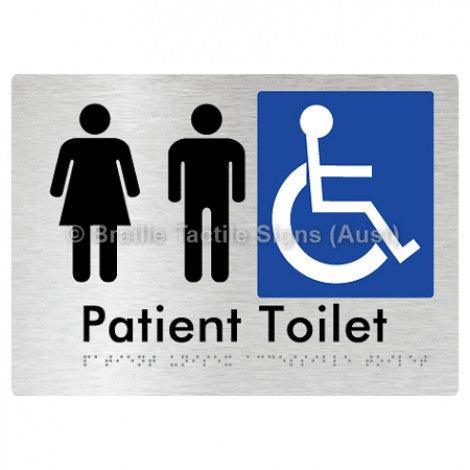 Braille Sign Patient Unisex Accessible Toilet - Braille Tactile Signs (Aust) - BTS101-aliB - Fully Custom Signs - Fast Shipping - High Quality - Australian Made & Owned