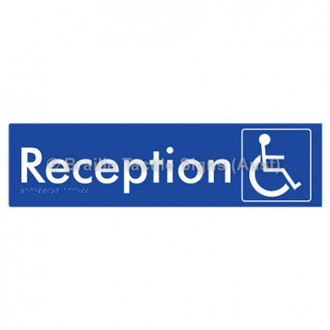 Braille Sign Reception Access - Braille Tactile Signs (Aust) - BTS167-blu - Fully Custom Signs - Fast Shipping - High Quality - Australian Made & Owned