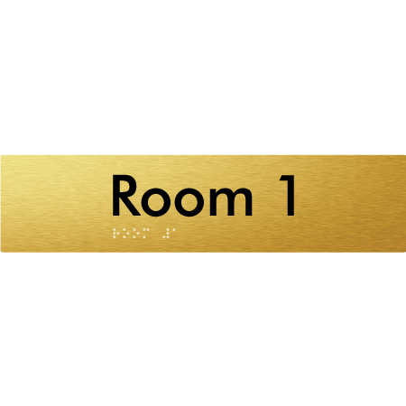 Braille Sign Room 1 - Braille Tactile Signs Aust. - BTS248-01-aliG - Custom Signs - Fast Shipping - High Quality - Australian Made & Owned
