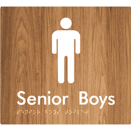 Braille Sign Senior Boys Toilet - Braille Tactile Signs Aust. - BTS141-wdg - Custom Signs - Fast Shipping - High Quality - Australian Made & Owned