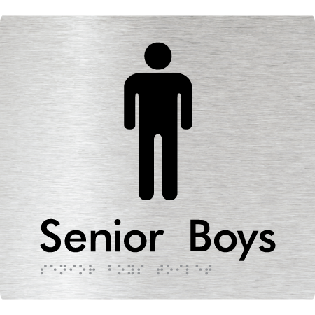Braille Sign Senior Boys Toilet - Braille Tactile Signs Aust. - BTS141-aliB - Custom Signs - Fast Shipping - High Quality - Australian Made & Owned