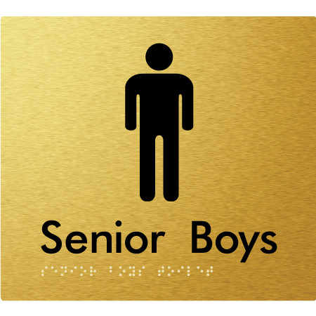 Braille Sign Senior Boys Toilet - Braille Tactile Signs Aust. - BTS141-aliG - Custom Signs - Fast Shipping - High Quality - Australian Made & Owned
