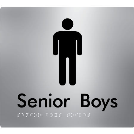 Braille Sign Senior Boys Toilet - Braille Tactile Signs Aust. - BTS141-aliS - Custom Signs - Fast Shipping - High Quality - Australian Made & Owned