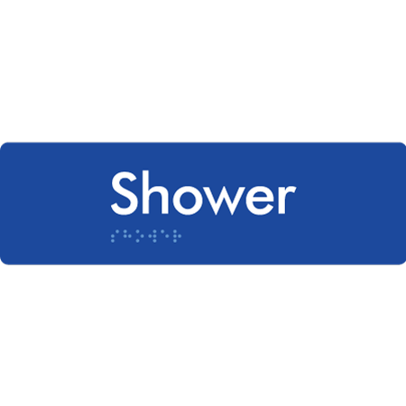 Braille Sign Shower - Braille Tactile Signs Aust. - BTS444-blu - Custom Signs - Fast Shipping - High Quality - Australian Made & Owned