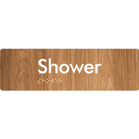 Braille Sign Shower - Braille Tactile Signs Aust. - BTS444-wdg - Custom Signs - Fast Shipping - High Quality - Australian Made & Owned