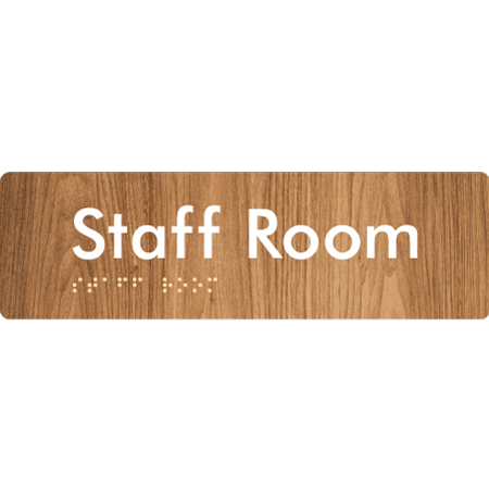 Braille Sign Staff Room - Braille Tactile Signs Aust. - BTS436-wdg - Custom Signs - Fast Shipping - High Quality - Australian Made & Owned