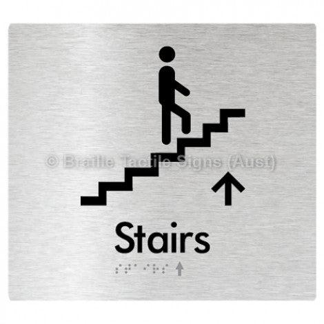 Braille Sign Stairs (Up) w/ Small Arrow: U - Braille Tactile Signs (Aust) - BTS238->U-aliB - Fully Custom Signs - Fast Shipping - High Quality - Australian Made & Owned