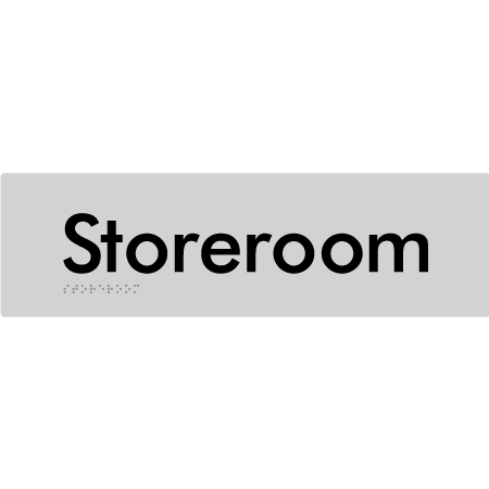 Braille Sign Storeroom - Braille Tactile Signs Aust. - BTS48-slv - Custom Signs - Fast Shipping - High Quality - Australian Made & Owned