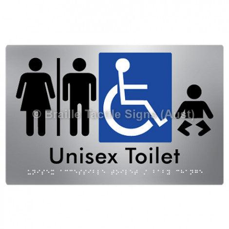 Braille Sign Unisex Accessible Toilet / Baby Change w/ Air Lock - Braille Tactile Signs (Aust) - BTS181-AL-aliS - Fully Custom Signs - Fast Shipping - High Quality - Australian Made & Owned
