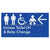 Unisex Accessible Toilet LH and Baby Change w/ Large Arrow: