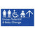 Unisex Accessible Toilet LH and Baby Change w/ Large Arrow: