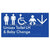 Unisex Accessible Toilet LH and Baby Change w/ Large Arrow: