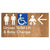 Unisex Accessible Toilet LH and Baby Change w/ Large Arrow:
