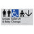 Unisex Accessible Toilet LH and Baby Change w/ Large Arrow: