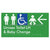 Unisex Accessible Toilet LH and Baby Change w/ Large Arrow: