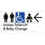 Unisex Accessible Toilet LH and Baby Change w/ Large Arrow: