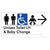 Unisex Accessible Toilet LH and Baby Change w/ Large Arrow: