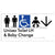 Unisex Accessible Toilet LH and Baby Change w/ Large Arrow: