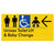 Unisex Accessible Toilet LH and Baby Change w/ Large Arrow:
