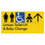 Unisex Accessible Toilet LH and Baby Change w/ Large Arrow: