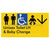 Unisex Accessible Toilet LH and Baby Change w/ Large Arrow: