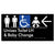 Unisex Accessible Toilet LH and Baby Change w/ Large Arrow: