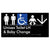 Unisex Accessible Toilet LH and Baby Change w/ Large Arrow: