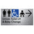 Unisex Accessible Toilet LH and Baby Change w/ Large Arrow: