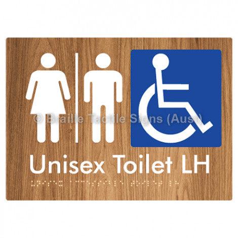 Braille Sign Unisex Accessible Toilet LH w/ Air Lock - Braille Tactile Signs (Aust) - BTS11LHn-AL-wdg - Fully Custom Signs - Fast Shipping - High Quality - Australian Made &amp; Owned