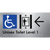Unisex Accessible Toilet on Level 1 Via Lift w/ Large Arrow