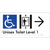 Unisex Accessible Toilet on Level 1 Via Lift w/ Large Arrow
