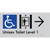 Unisex Accessible Toilet on Level 1 Via Lift w/ Large Arrow