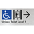 Unisex Accessible Toilet on Level 1 Via Lift w/ Large Arrow