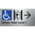 Unisex Accessible Toilet on Level 1 Via Lift w/ Large Arrow