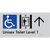 Unisex Accessible Toilet on Level 1 Via Lift w/ Large Arrow
