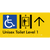 Unisex Accessible Toilet on Level 1 Via Lift w/ Large Arrow