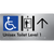 Unisex Accessible Toilet on Level 1 Via Lift w/ Large Arrow