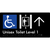 Unisex Accessible Toilet on Level 1 Via Lift w/ Large Arrow