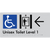Unisex Accessible Toilet on Level 1 Via Lift w/ Large Arrow