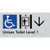 Unisex Accessible Toilet on Level 1 Via Lift w/ Large Arrow