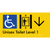 Unisex Accessible Toilet on Level 1 Via Lift w/ Large Arrow